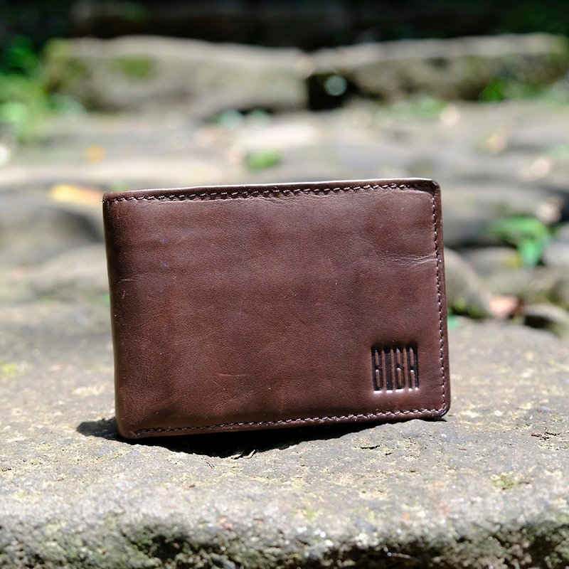 Michigan  Double Wallet - กระเป๋าสตางค์ - หนังแท้ สีนำ้ตาล