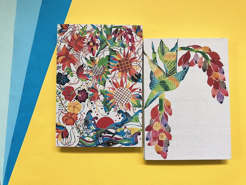 A red stamp book depicting the flowers of Okinawa - Notebooks & Journals - Paper 