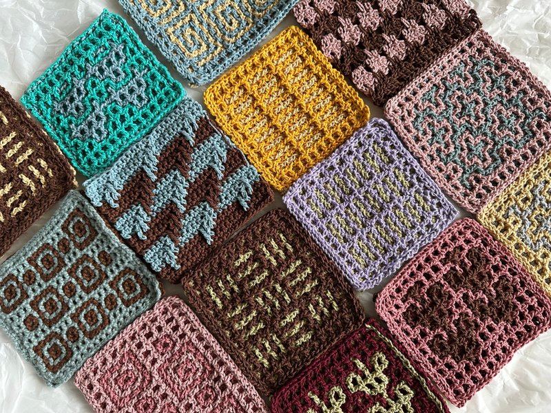 Geometric Colorblock Mini Mat | Washable Cotton | Double-Sided Jacquard | Coaster | Heat Pad | Decorative Mat - Coasters - Cotton & Hemp Multicolor