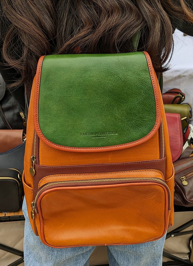 Leather backpack Venezia - Backpacks - Genuine Leather Multicolor