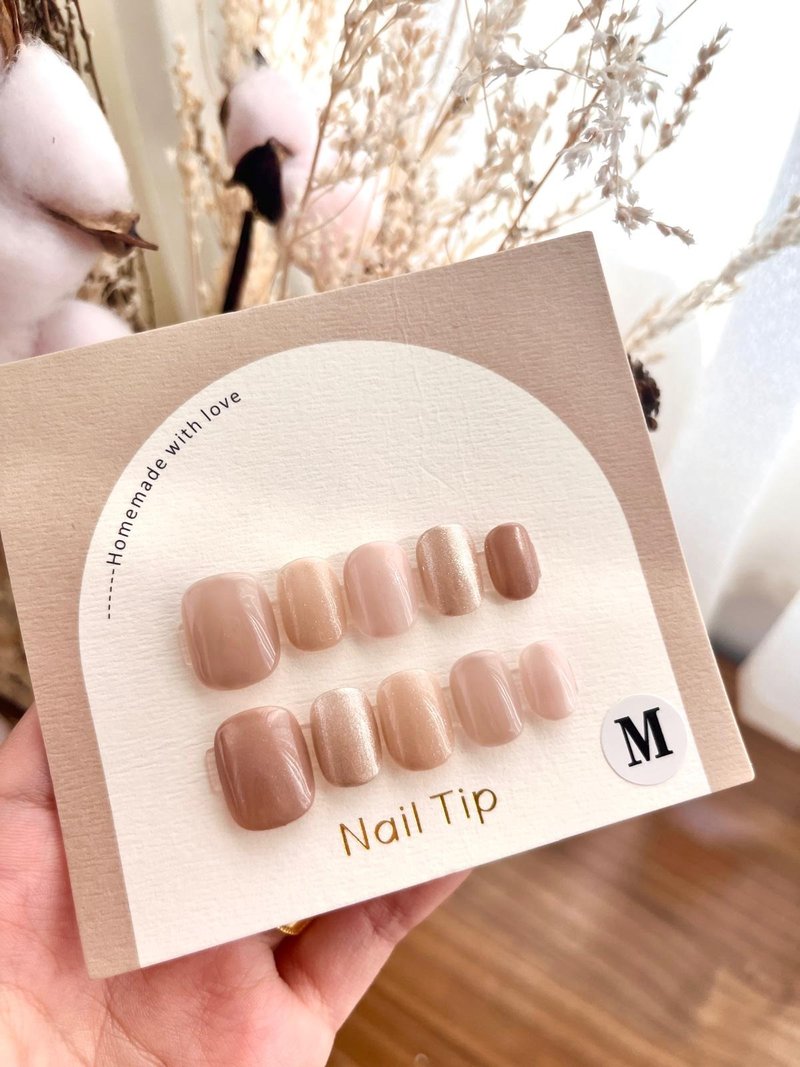 [Must-have money for work] Delicate and low-key milk tea with sparkling colors to soften the skin without looking fake - Nail Polish & Acrylic Nails - Other Materials Khaki