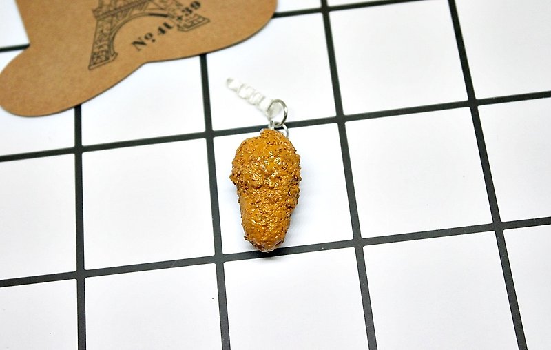 <Fried Chicken Legs>－Headphone Plug//Dust Plug Series=>Mail Free Shipping#Lovely# #simulation# - Headphones & Earbuds - Clay Orange