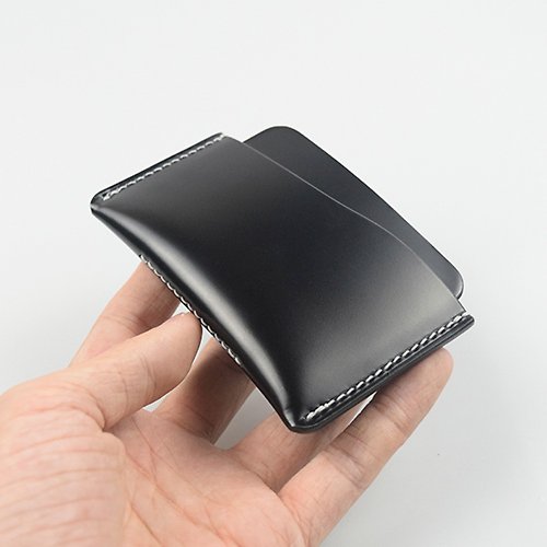 LOBO设计馆 日本新禧馬臀黑色馬臀皮卡包零錢包錢包設計師純手工客製