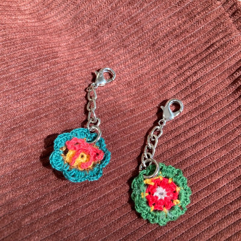 [Handmade Ornaments Series] Crochet Mini Pendant Christmas Pendant Keychain - Charms - Thread Green