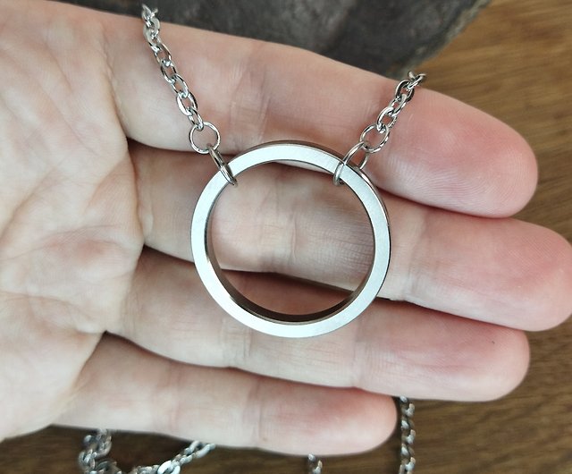 BDSM Submissive Necklace O Ring Day Collar Eternity Circle Discreet Choker 