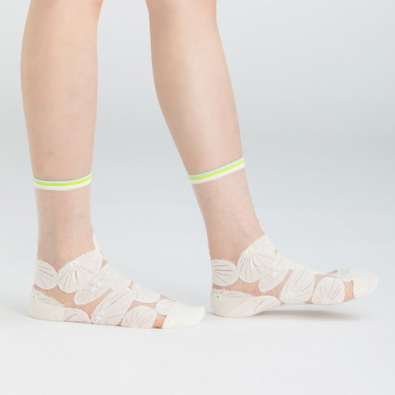 Bubble coral 1:1 socks - ถุงเท้า - ผ้าฝ้าย/ผ้าลินิน ขาว