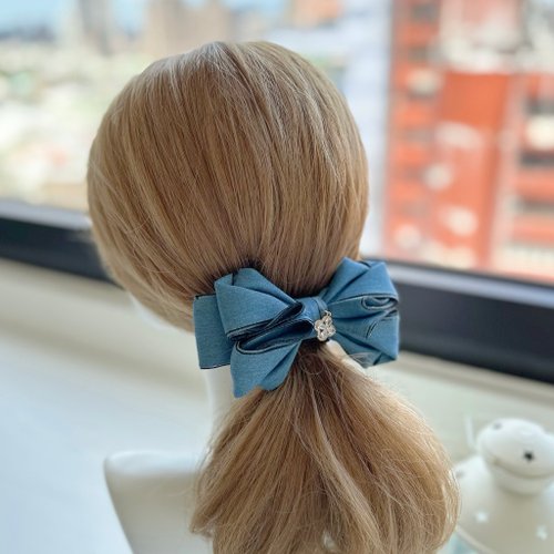 Cooper's tail. MUCHAT Handmade 14KGP Denim Pearl Bow Hair Clip - Shop  Muchat Hair Accessories - Pinkoi