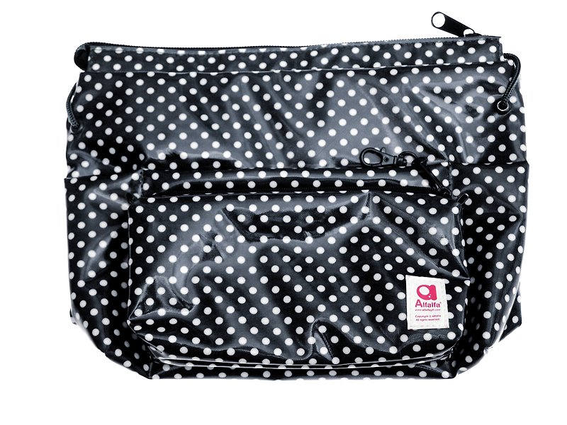 波點雜物收納袋(黑色) - 化妝袋/收納袋 - 塑膠 