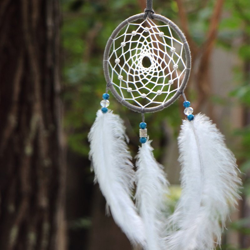 Angel Wings丨Handmade Dream Catcher for Lover Gifts丨Ornament-Morandi Grey - อื่นๆ - วัสดุอื่นๆ สีเทา