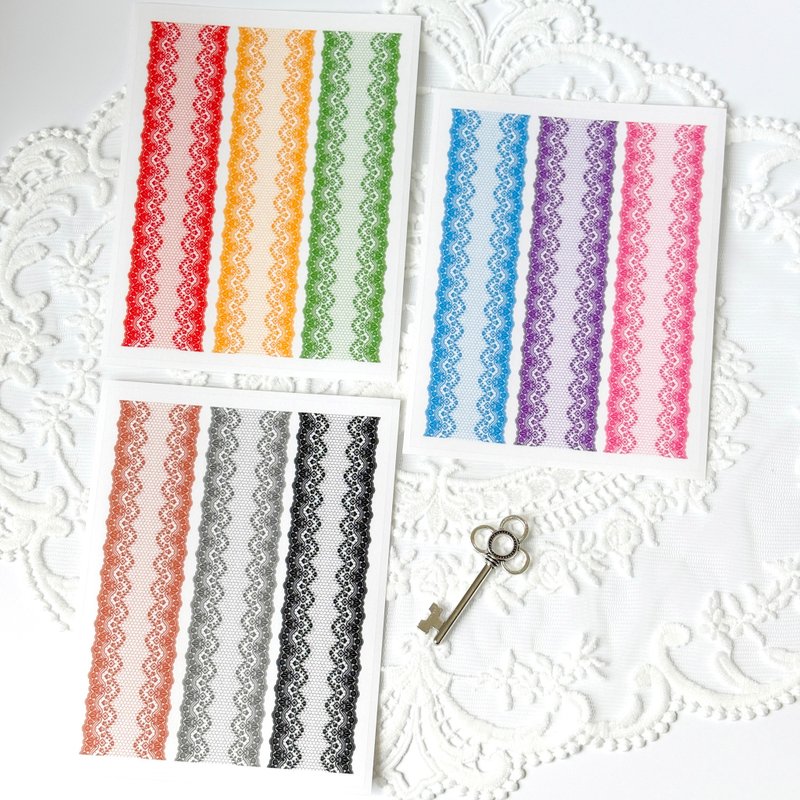 embroidered lace Sticker - 貼紙 - 其他材質 多色