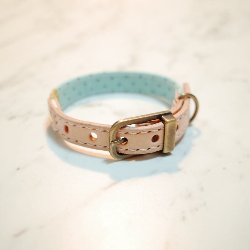 Dog & Cats collars, S size, Japan fabric with Tiffany + - Collars & Leashes - Cotton & Hemp 