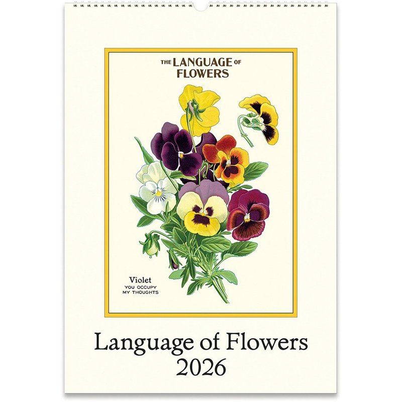 (預購) Cavallini & Co.  2026 年曆/掛曆_LANGUAGE OF FLOWERS - 日曆/月曆/年曆 - 紙 多色