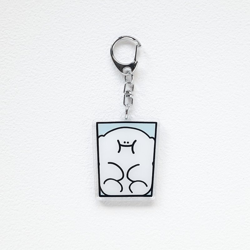 H boy Acrylic pendant keychain-a cup of H boy - Keychains - Acrylic White