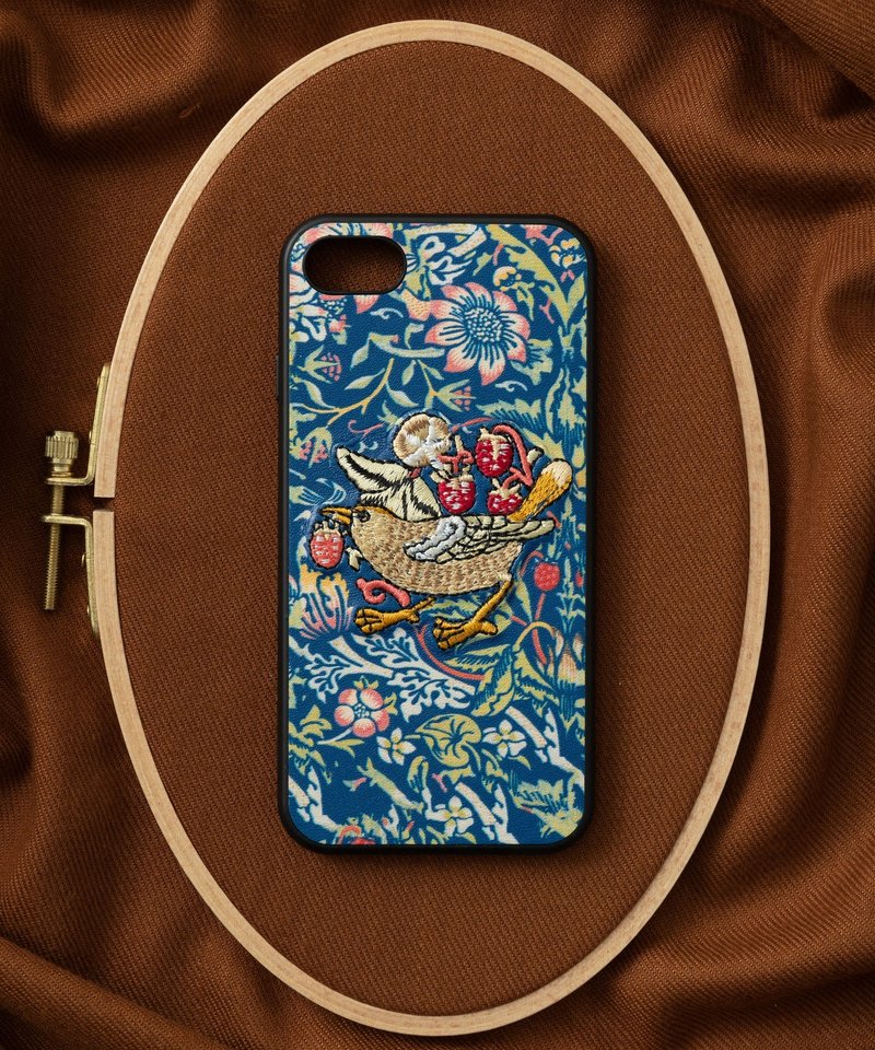 3D Embroidered Smartphone Case iPhone 7/8/SE (2nd/3rd Generation) PU Leather William Morris Cat Animal 01:NAG1348 - Phone Cases - Plastic Multicolor