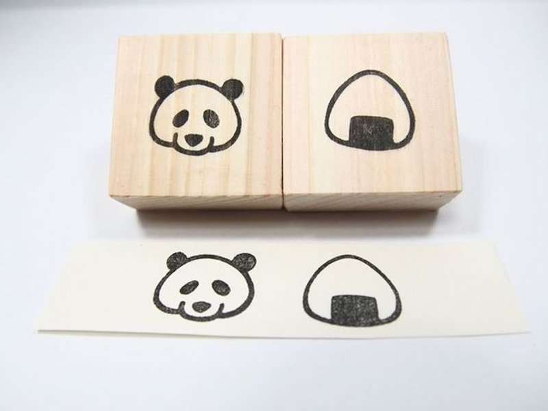 パンダおにぎり２個セット　はんこ - 印章/印台 - 橡膠 黑色