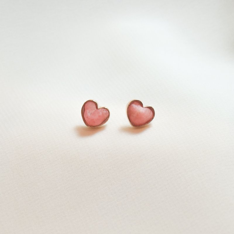 Heartbeat Pendant - Earrings & Clip-ons - Other Materials Pink