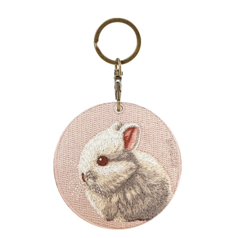 EMJOUR 雙面刺繡吊飾 -荷蘭侏儒兔 | 仿真刺繡 - 吊飾 - 繡線 