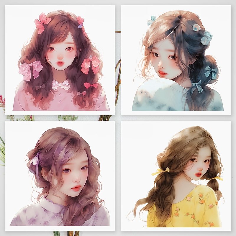 Pure Girl Sticker 4types (honne market) - สติกเกอร์ - กระดาษ หลากหลายสี