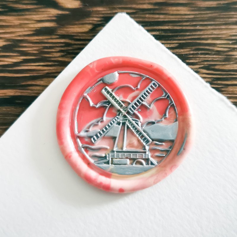 Fire stamp- windmill house diary seal sealing Wax chapter head hand account stamp - Stamps & Stamp Pads - Other Metals 