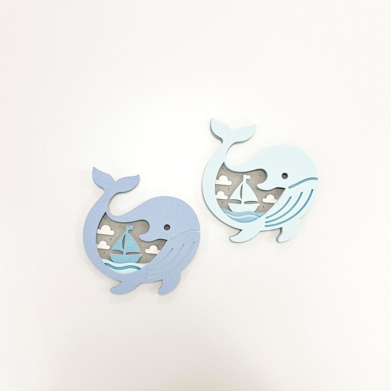 【悠游鯨魚】立體紙雕材料包 - 木工/竹藝/紙雕 - 紙 藍色