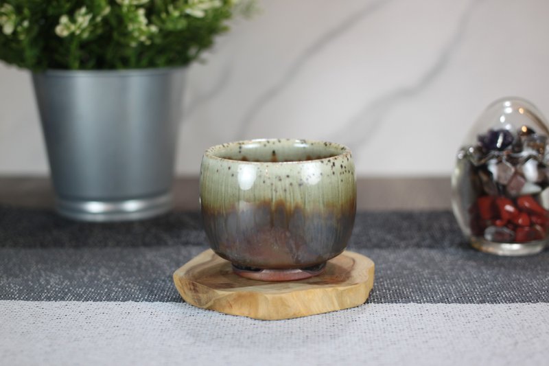 【送禮好物】110ml 天目釉 柴燒茶杯 鶯歌名家葉敏祥手工作品 - 其他杯子 - 瓷 