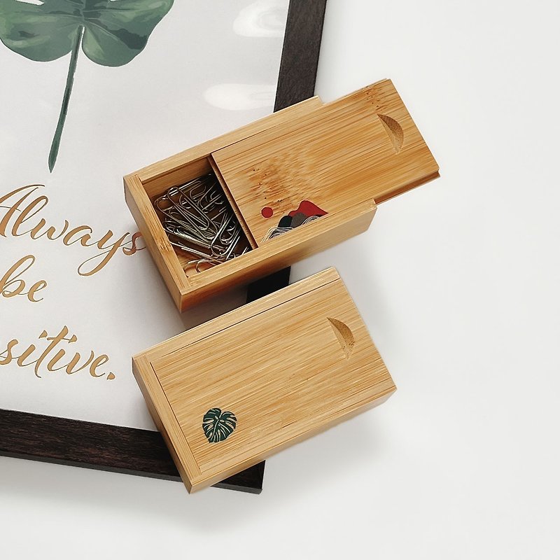 [Fast Shipping] Customized Color Printed Bamboo Wooden Box, Stamp Box, Small Item Storage Box, Jewelry Box - กล่องเก็บของ - ไม้ไผ่ 