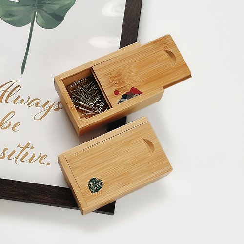 金雀文創禮品 【快速出貨】客製化彩印 竹木盒 印章盒 小物收納盒 飾品盒
