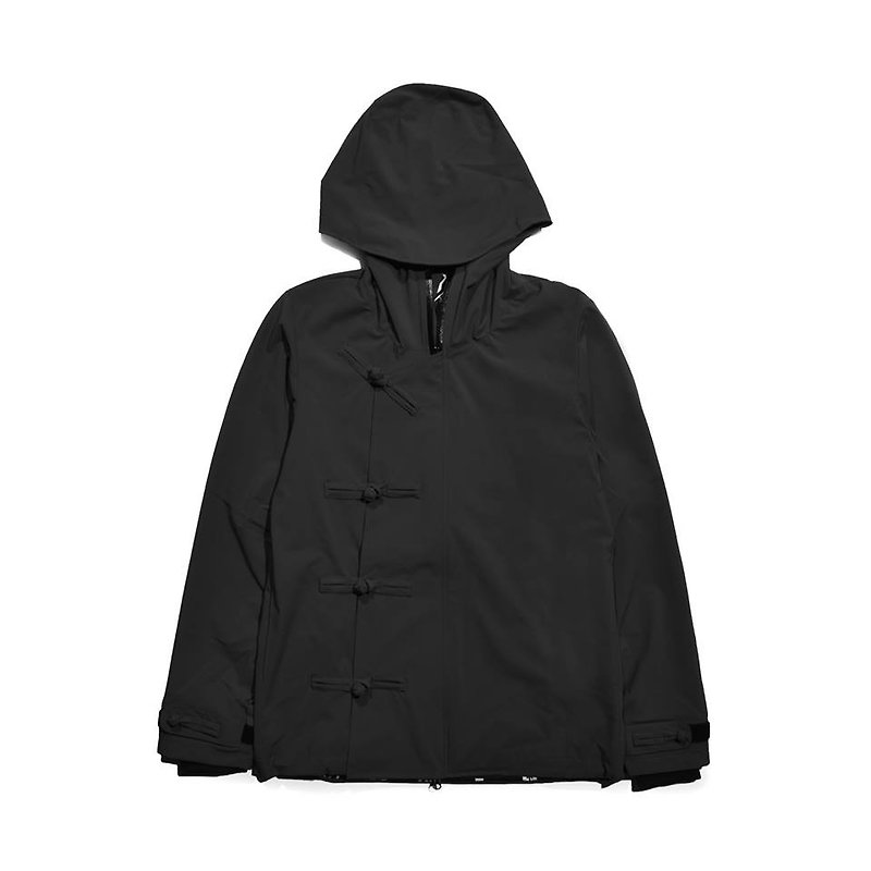 oqLiq - Root - 中國結風衣(黑) - 女西裝外套 - 聚酯纖維 黑色
