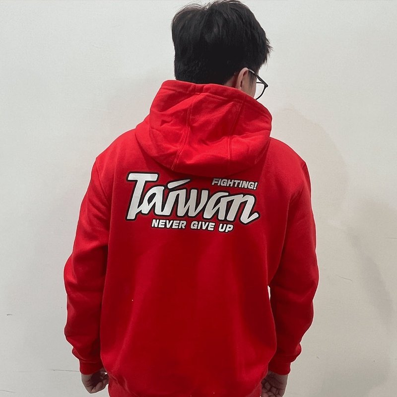 【福利品出清】台灣團隊設計款帽T  台灣team taiwan - 帽T/大學T - 棉．麻 紅色