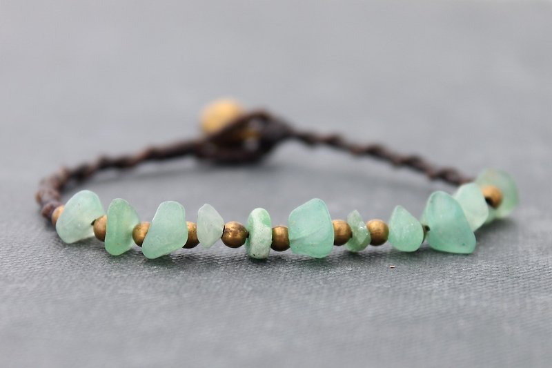 Jade Stone Weaving Bracelets Simple Dainty Bracelets - Bracelets - Paper Green