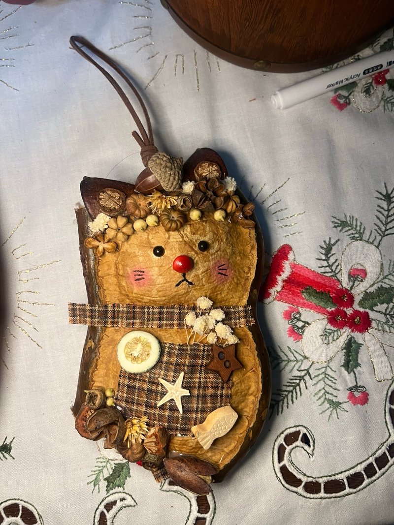 小貓與阿柴 雙面豆莢掛件 - 吊飾/掛飾 - 植物．花 