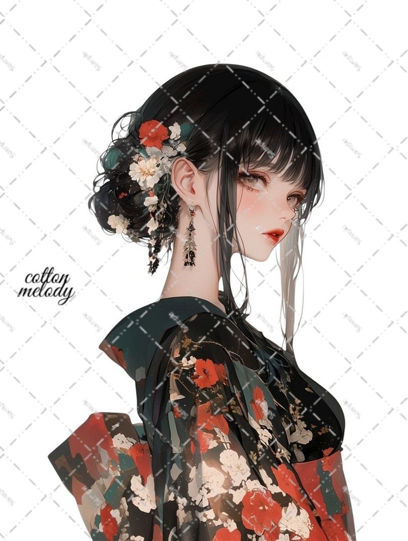 original sticker no.7167 人物ステッカー オリジナルステッカー 人物ステッカー 女の子ステッカー オリジナル人物ステッカー - 貼紙 - 紙 