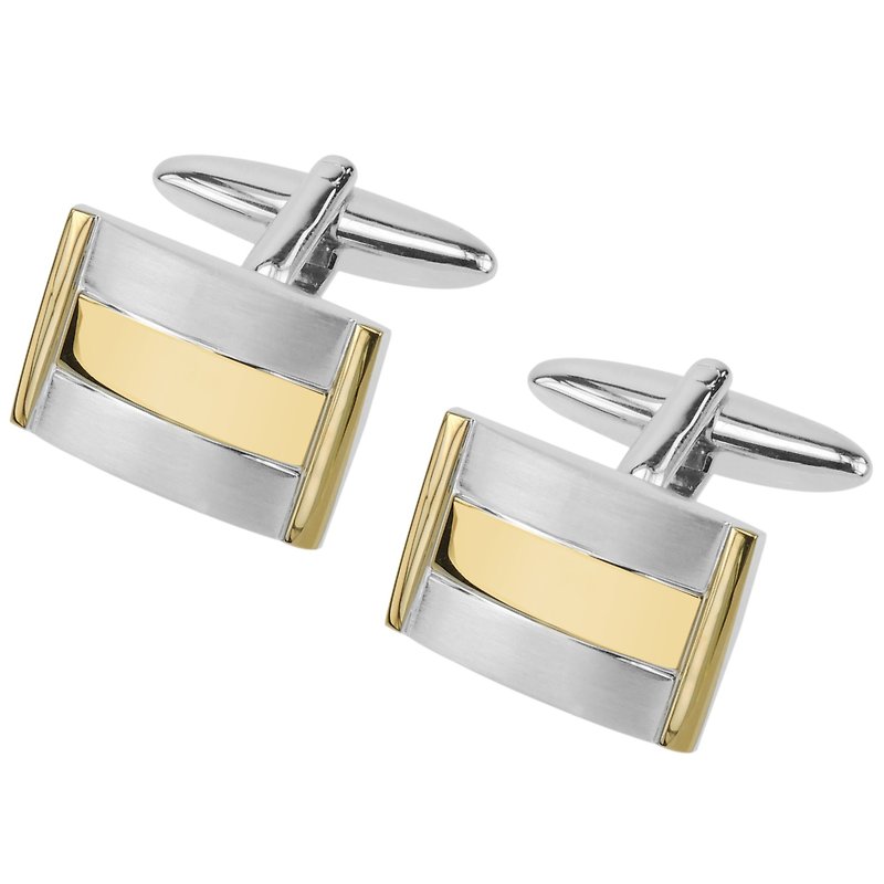 Gold and Brushed Silver Metal Cufflinks - Cuff Links - Other Metals Multicolor
