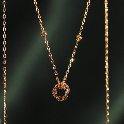 IRIZA Jewellery 18K金三色愛情結項鏈18K Gold The Tri-Colored Love Knot Neckla