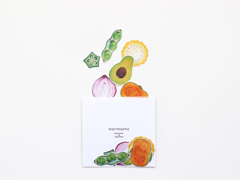 イラストフレークシール-Vegetables- - 貼紙 - 紙 綠色