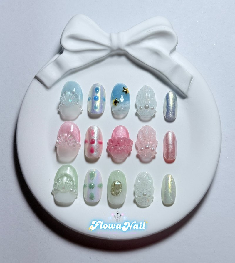 【客製】手工穿戴甲 | Melody Mermaid | No.J5 - 指甲油/指甲貼 - 其他材質 多色