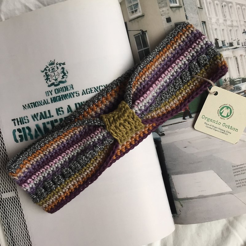 100% organic cotton crochet headband  |  Earth tone colour special combination - เครื่องประดับผม - ผ้าฝ้าย/ผ้าลินิน หลากหลายสี