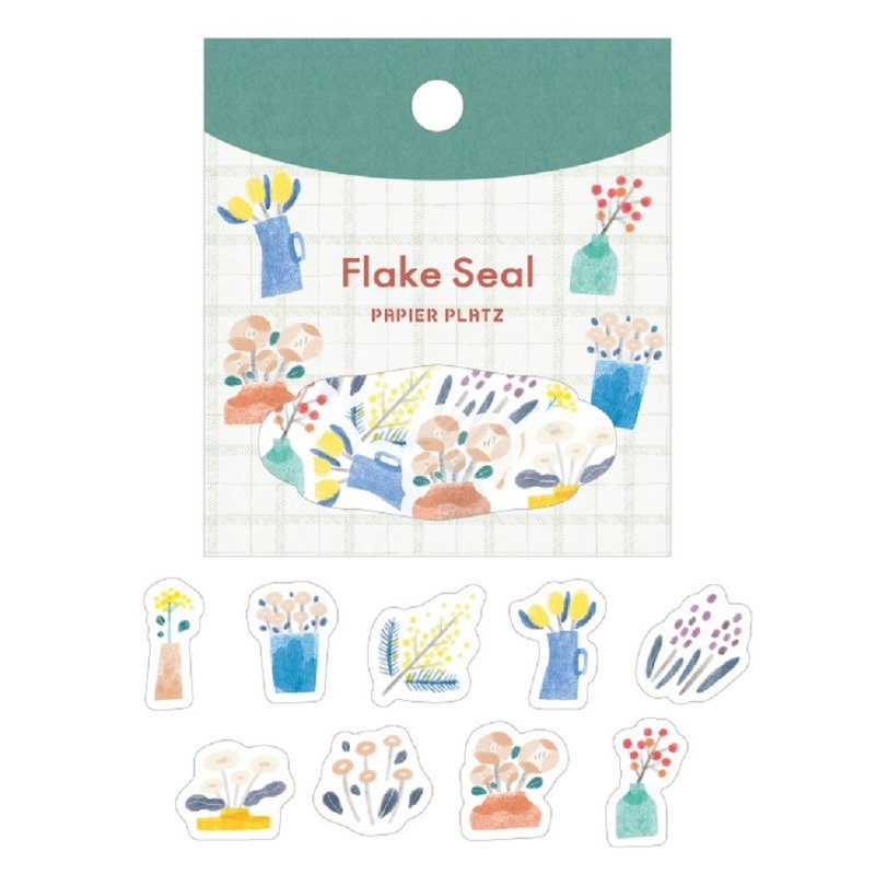 53-034 Flake Seal Small Vase in Daily Life - สติกเกอร์ - กระดาษ 