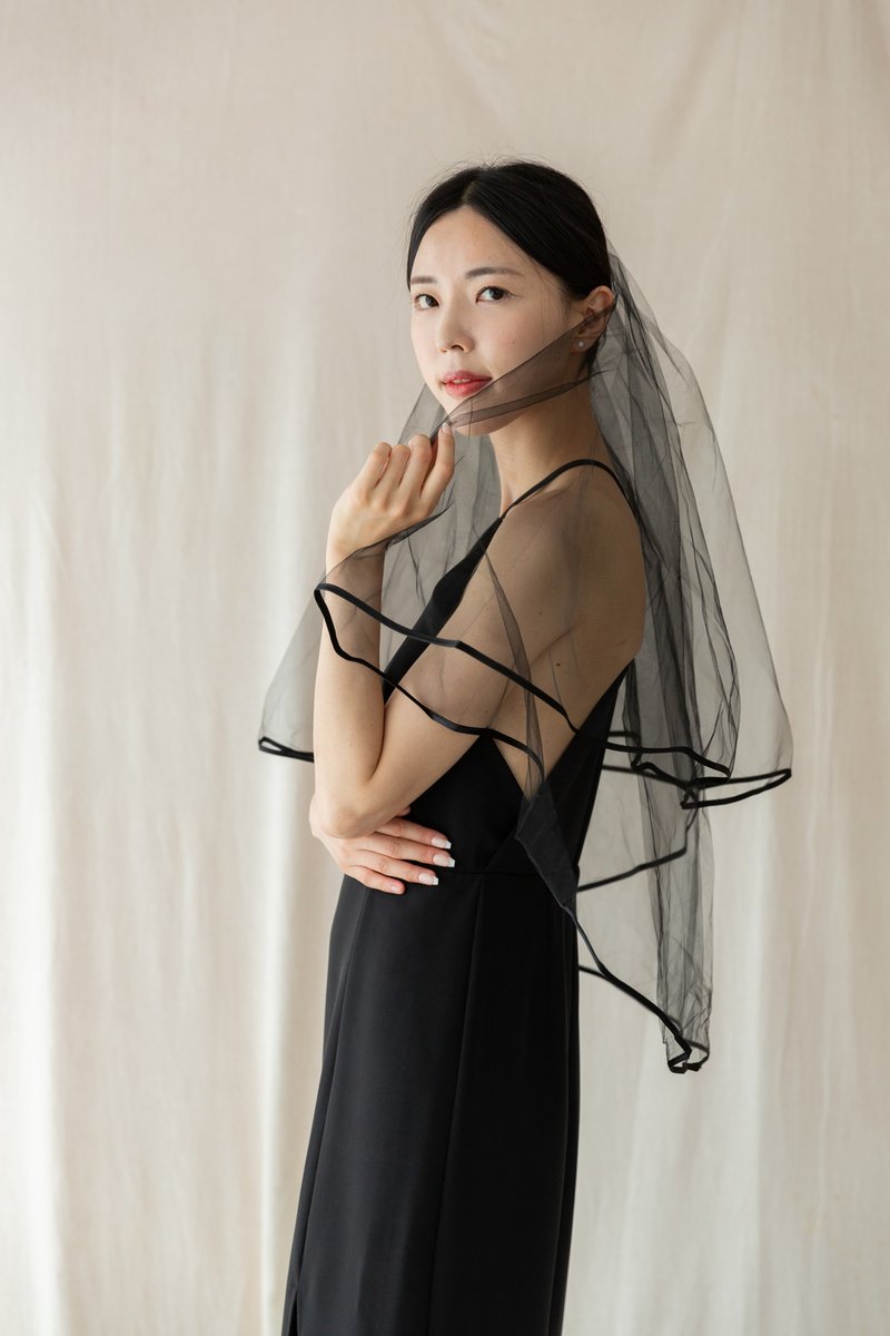 Black Bias Veil - Hair Accessories - Other Materials Black