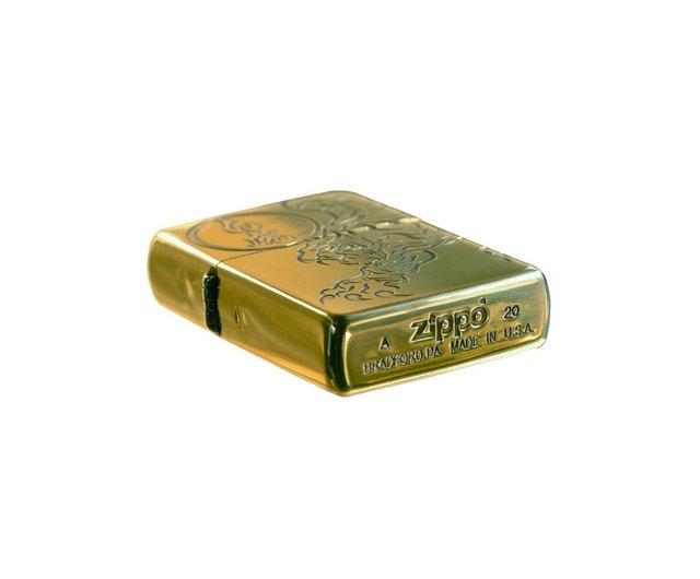 ZIPPO official flagship store] Pattern embossed pattern (bright gold)  windproof lighter ZA-3-163A - Shop zippo Other - Pinkoi