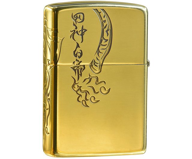 ZIPPO official flagship store] Pattern embossed pattern (bright gold)  windproof lighter ZA-3-163A - Shop zippo Other - Pinkoi