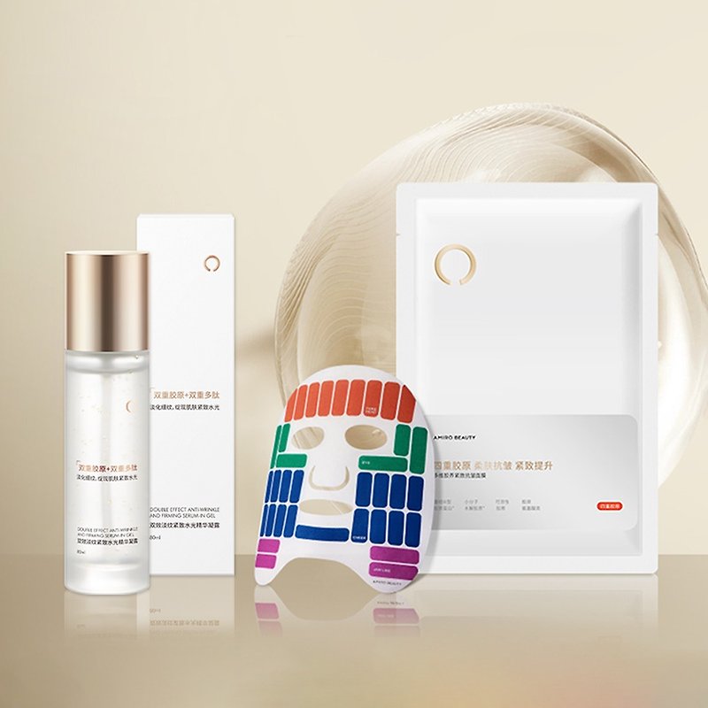 AMIRO S2 Skin Care Gift Box (Essence Gel 80ml + Firming Anti-Wrinkle Mask 5 pieces) - เอสเซ้นซ์/แอมพูล - วัสดุอื่นๆ หลากหลายสี