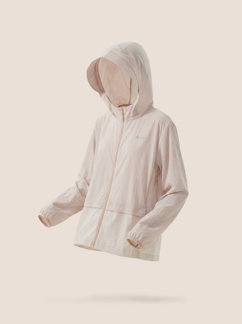 POKI 防曬輕盈連帽外套風褸 - 女大衣/外套 - 尼龍 粉紅色