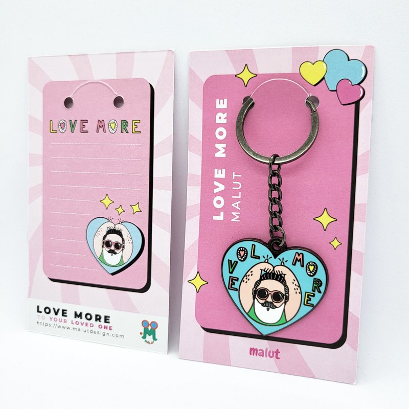 Love More Keyring Key Ring Keychain - สติกเกอร์ - วัสดุอื่นๆ 