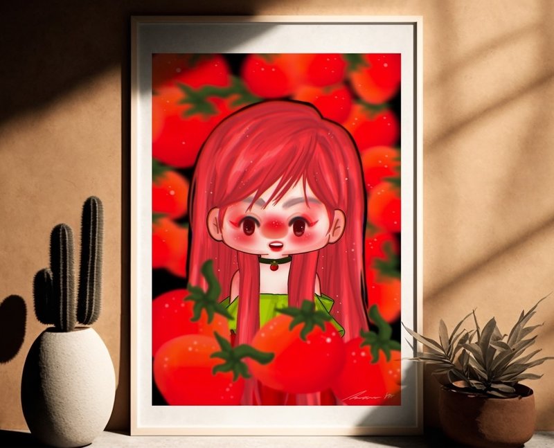 Tomato Girl. Limited Edition Art Print/Art print/Limited Edition Art Print. - 海報/掛畫/掛布 - 紙 