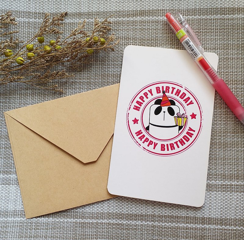 Panda Birthday Card - การ์ด/โปสการ์ด - กระดาษ หลากหลายสี