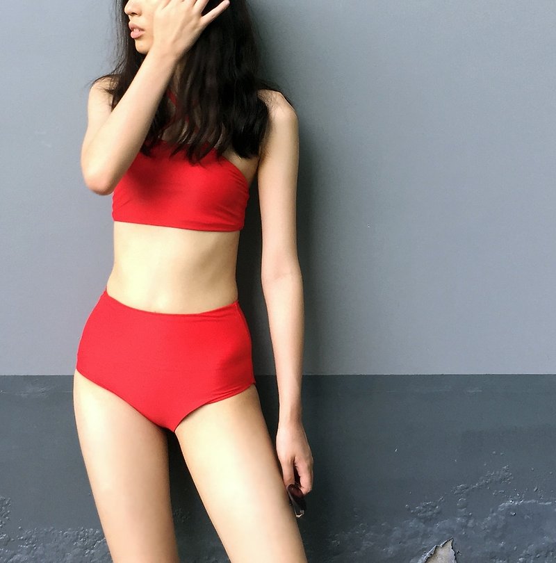 Joe High - Waist Bikini Bottom - Red - M - 女泳衣/比基尼 - 聚酯纖維 紅色