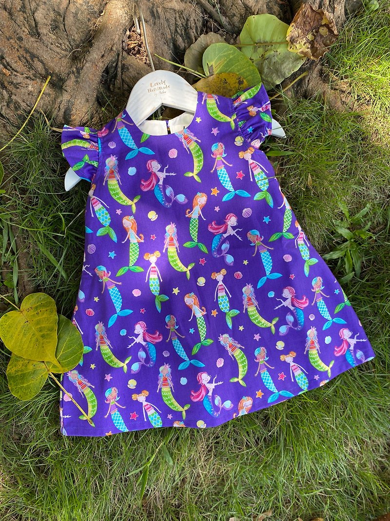 One Piece Dress for Girl Mermaid Dress for her Gift for Girl Birthday Gift - Tops & T-Shirts - Cotton & Hemp Purple