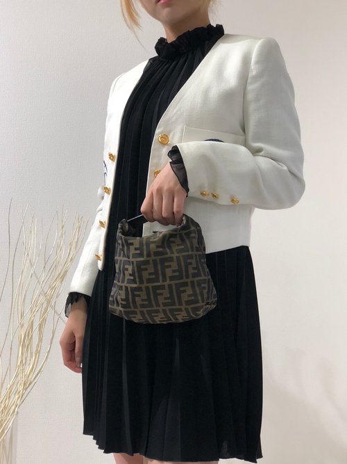 正規品】フェンディ ハンドバッグ ミニバッグ ズッカ ナイロン レザー