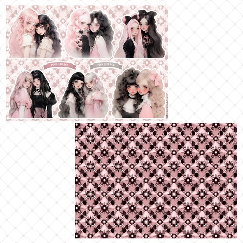 Design Paper Pink Black - อื่นๆ - กระดาษ 